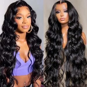 Body Wave Human hair 5X5 Closure Wig Human Hair Glueless 30 inch 180% Density